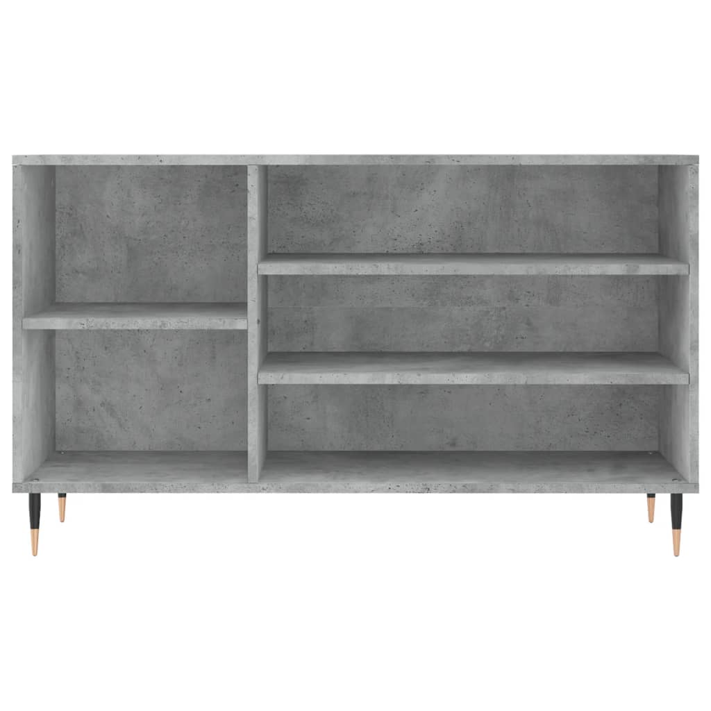 Étagère à chaussures gris béton 102x36x60 cm en bois