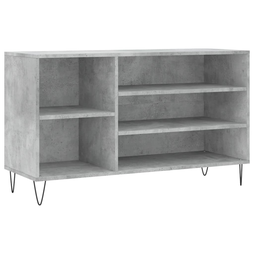 Étagère à chaussures gris béton 102x36x60 cm en bois