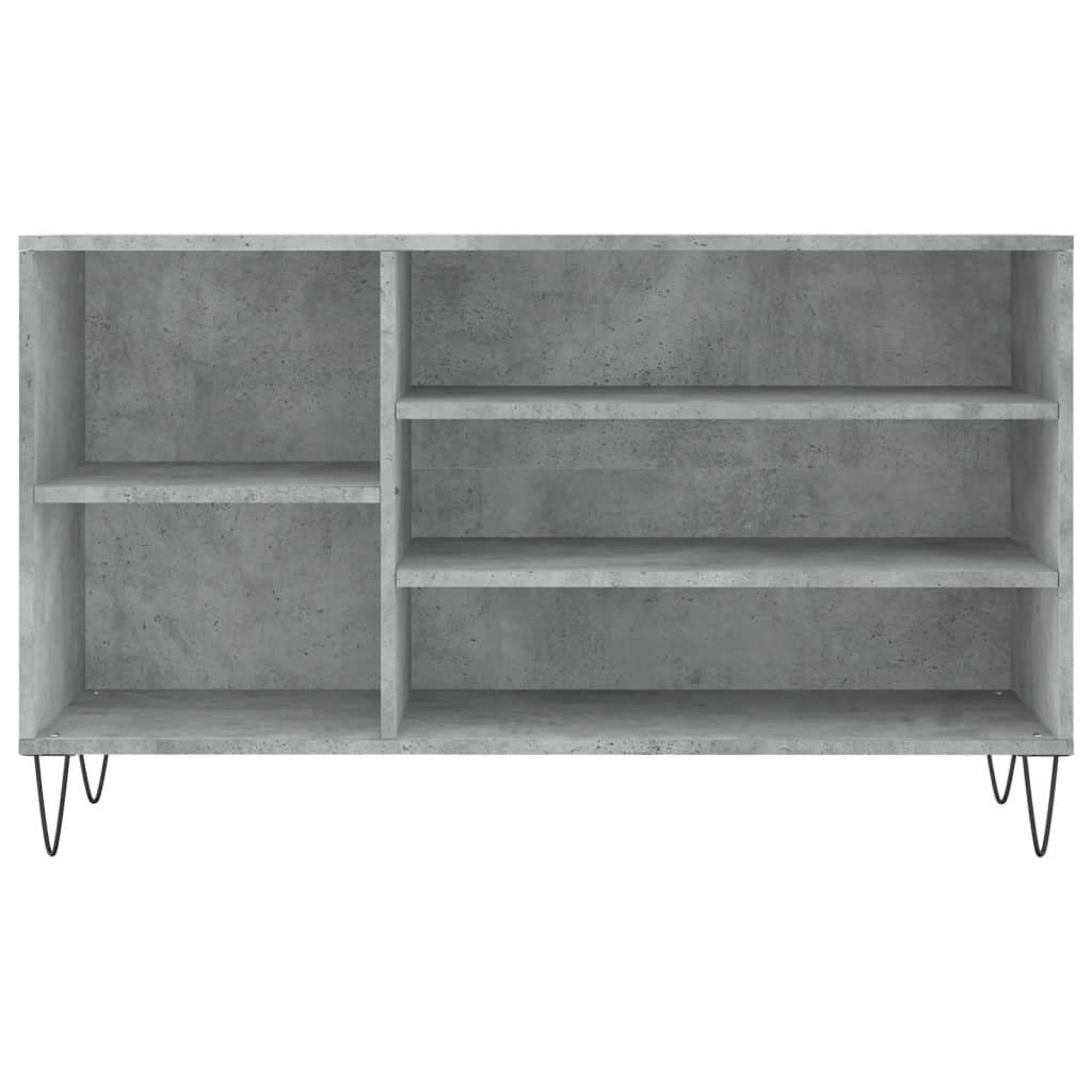 Étagère à chaussures gris béton 102x36x60 cm en bois