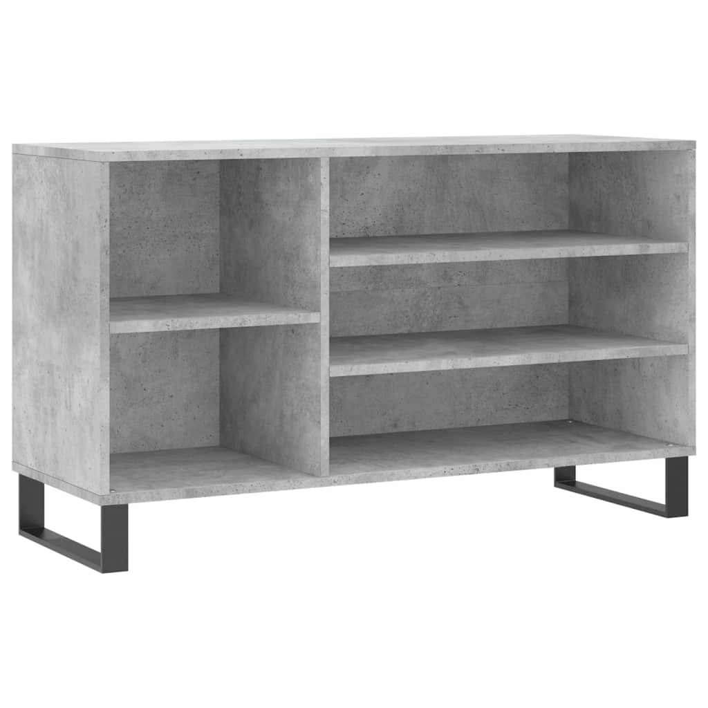Étagère à chaussures gris béton 102x36x60 cm en bois