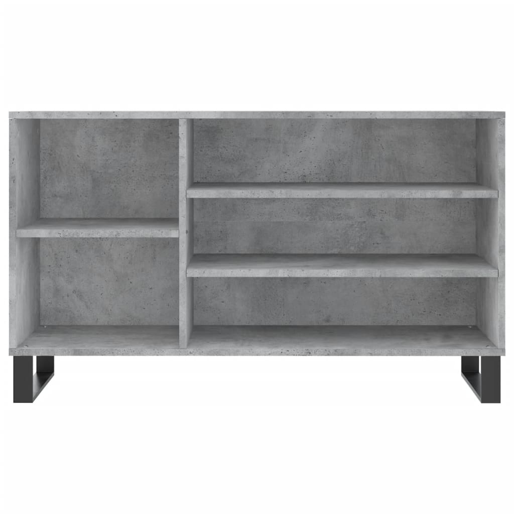 Étagère à chaussures gris béton 102x36x60 cm en bois
