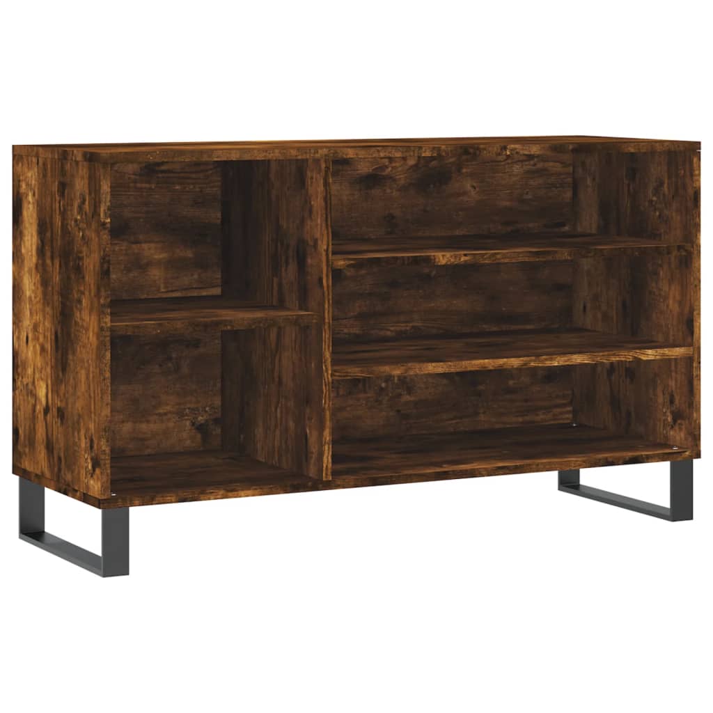 Shoe rack smoked oak 102x36x60 cm wood material