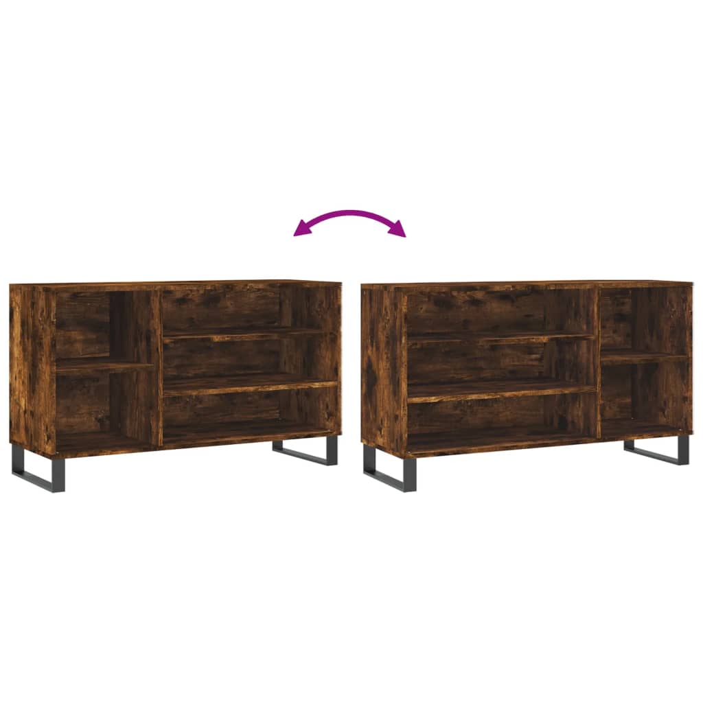 Shoe rack smoked oak 102x36x60 cm wood material