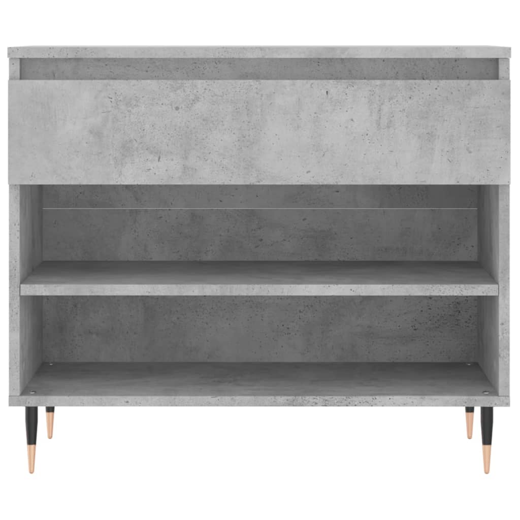Étagère à chaussures gris béton 70x36x60 cm en bois