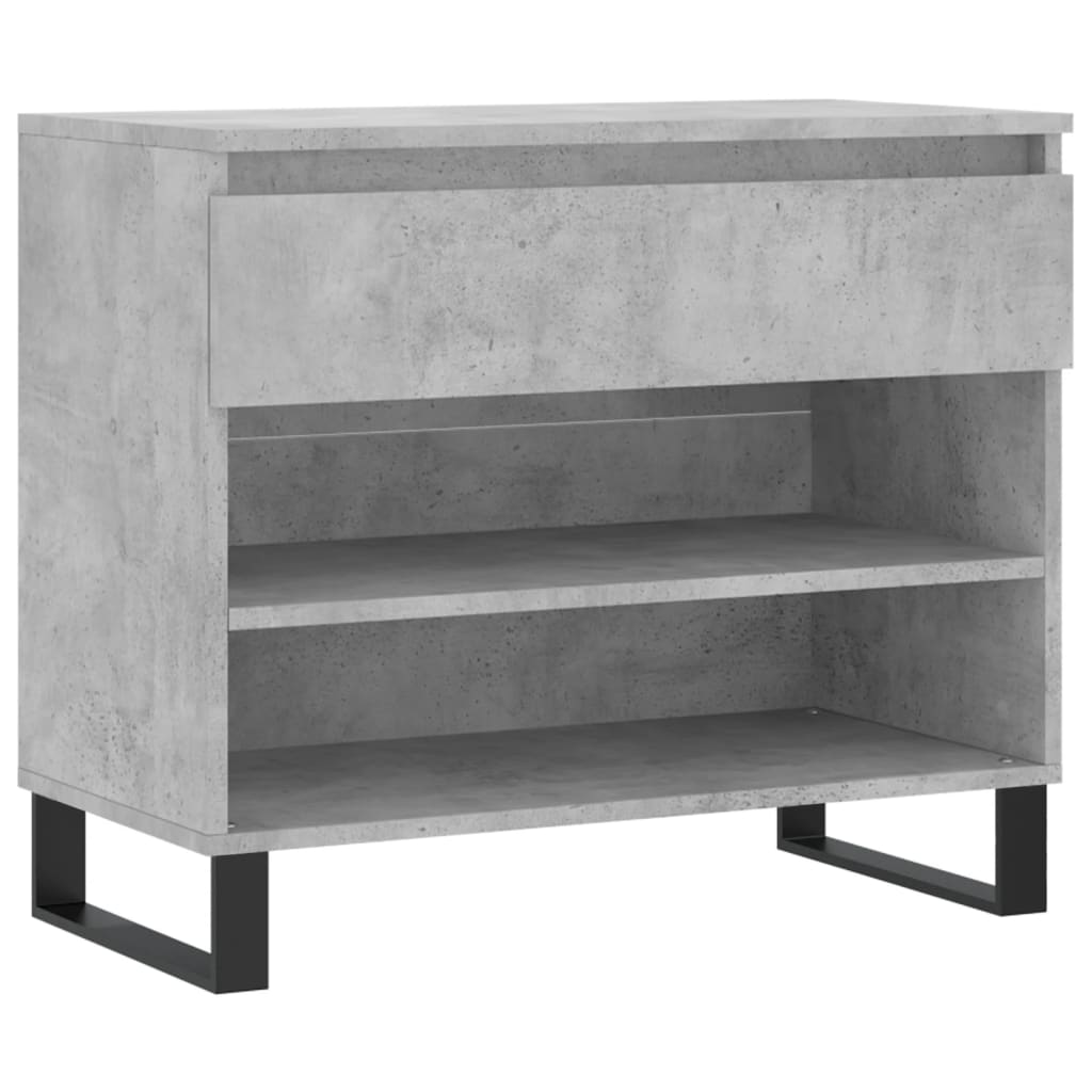 Étagère à chaussures gris béton 70x36x60 cm en bois