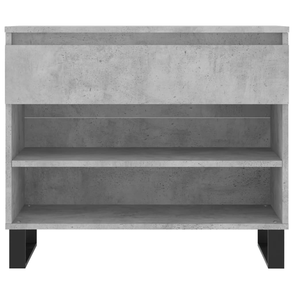 Étagère à chaussures gris béton 70x36x60 cm en bois