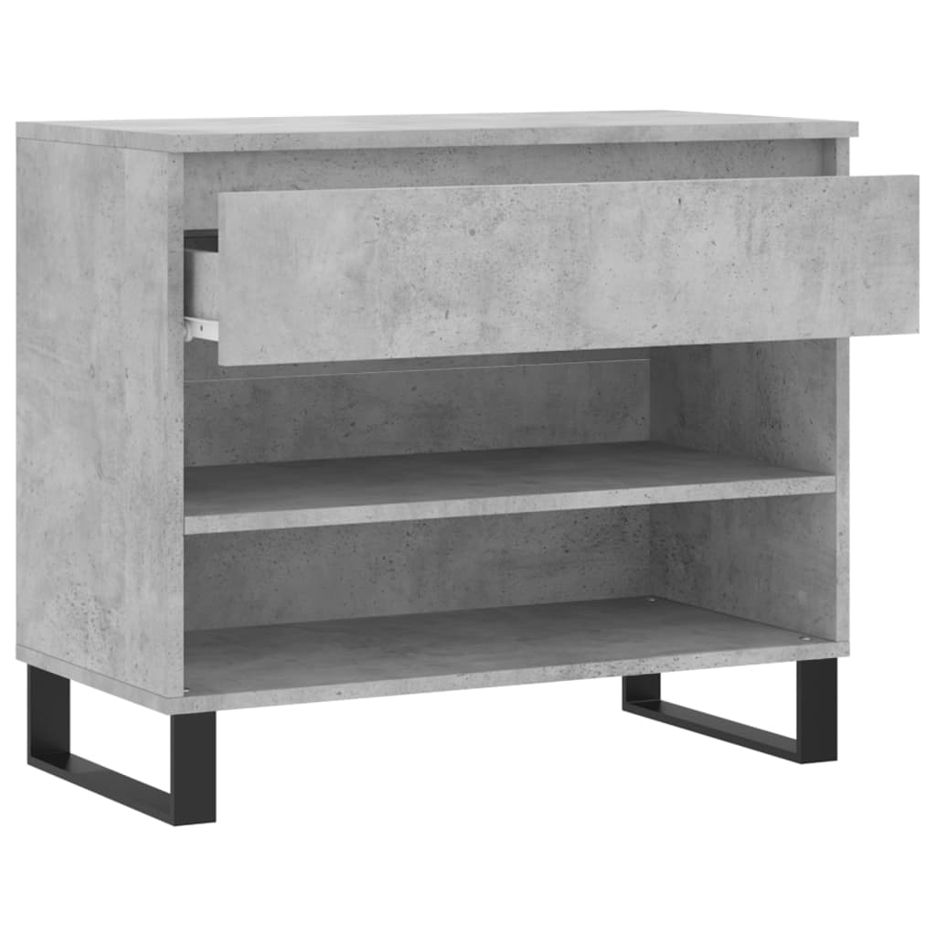 Étagère à chaussures gris béton 70x36x60 cm en bois