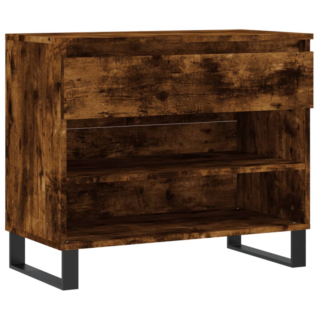 Shoe rack smoked oak 70x36x60 cm wood material