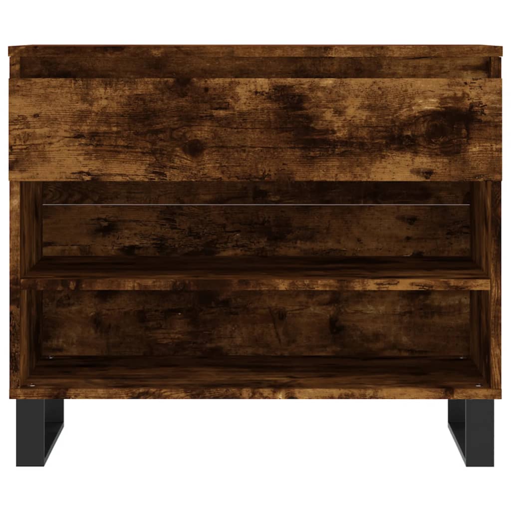 Shoe rack smoked oak 70x36x60 cm wood material