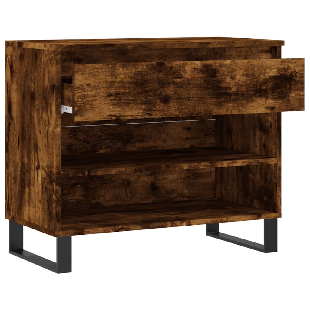 Shoe rack smoked oak 70x36x60 cm wood material