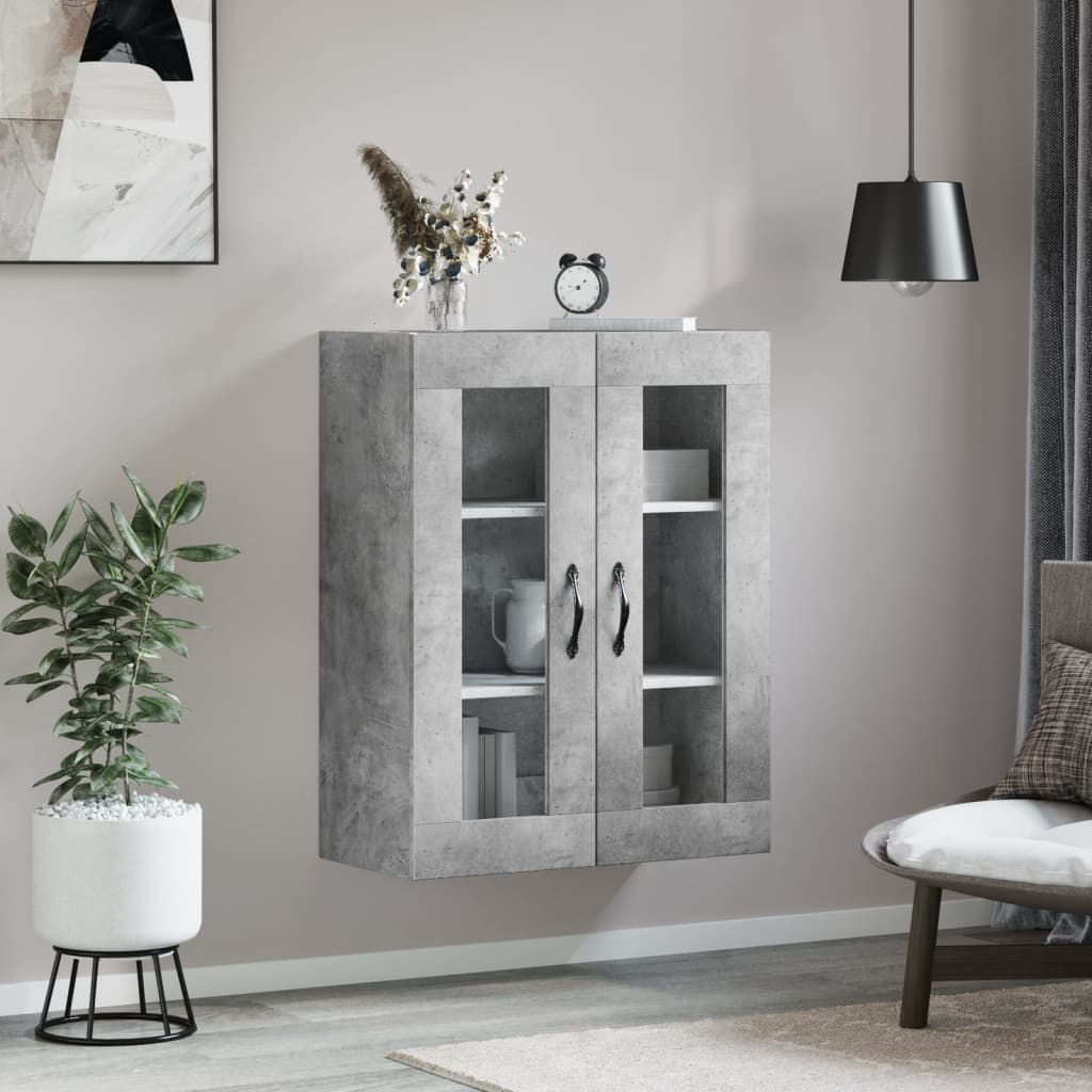 Wandschrank Betongrau 69,5x34x90 cm Holzwerkstoff