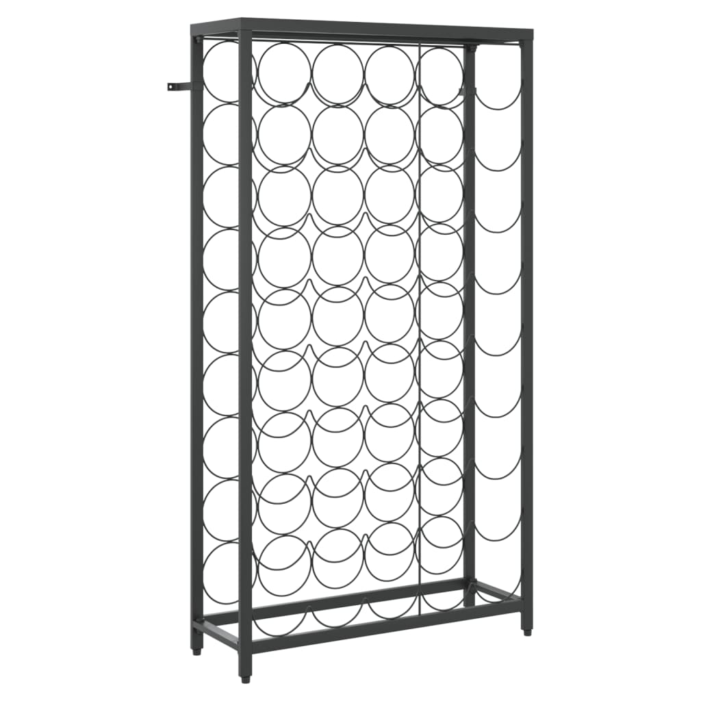 Casier à vin pour 45 bouteilles noir 54x18x100 cm fer forgé