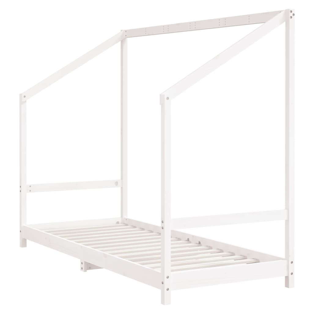 Lit enfant blanc 2x(80x200) cm en pin massif