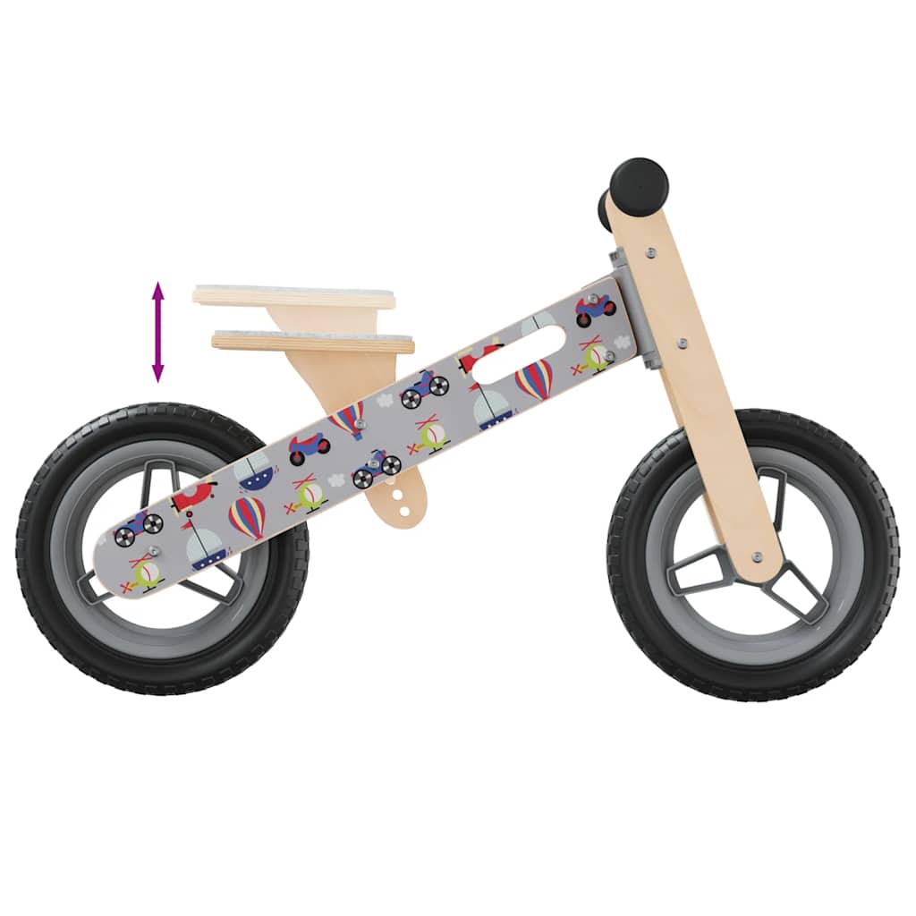 Balance bike for children grey printed