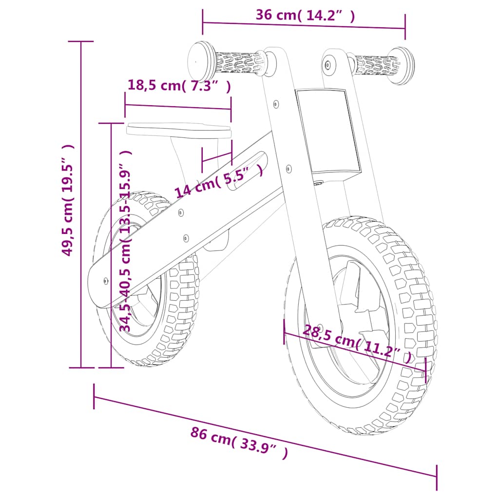 Balance bike for children grey printed