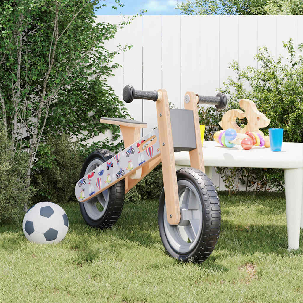 Balance bike for children grey printed