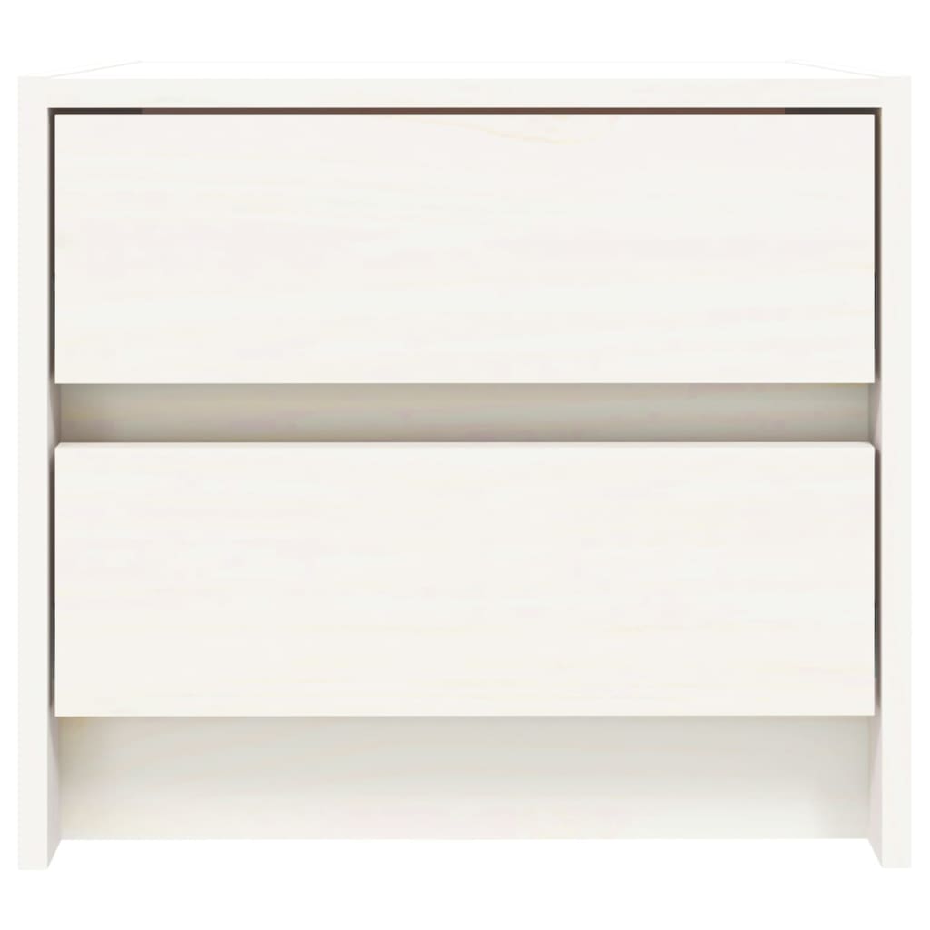 Bedside tables 2 pcs. White 40x31x35.5 cm solid pine wood