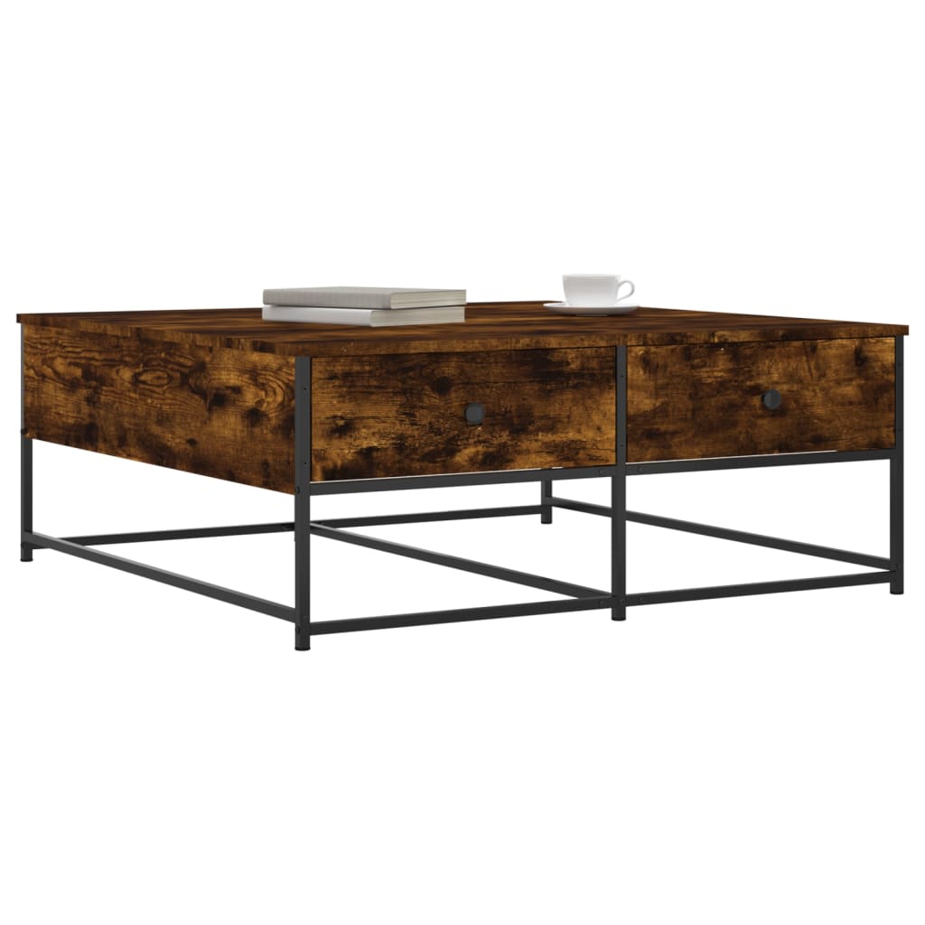 Coffee table smoked oak 100x99x40 cm wood material