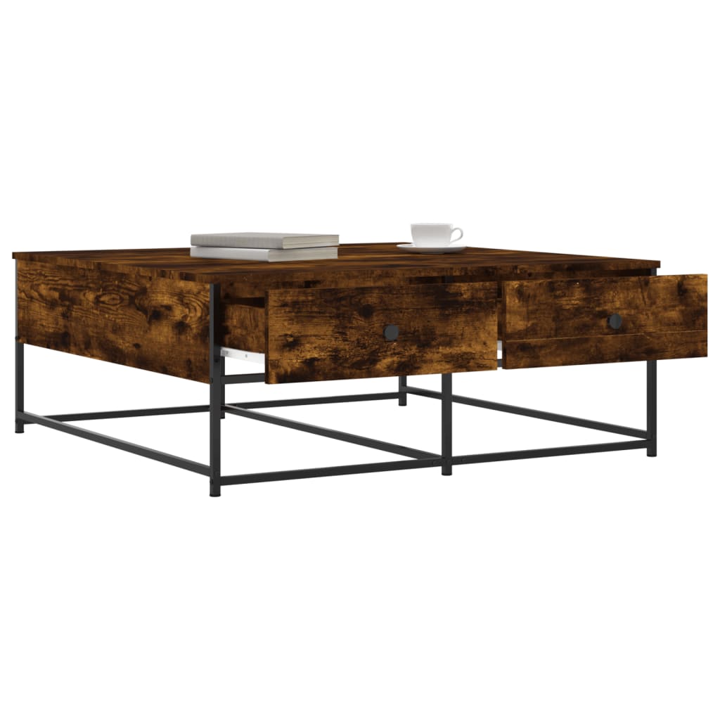 Coffee table smoked oak 100x99x40 cm wood material