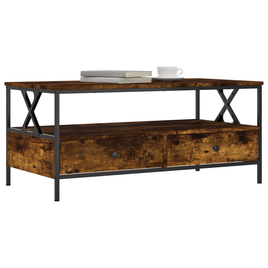 Coffee table smoked oak 100x51x45 cm wood material