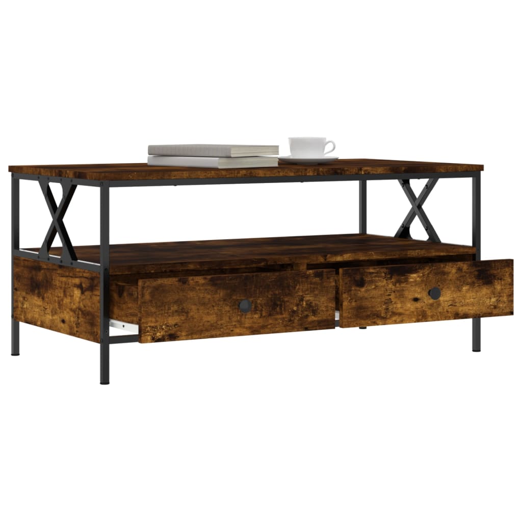 Coffee table smoked oak 100x51x45 cm wood material