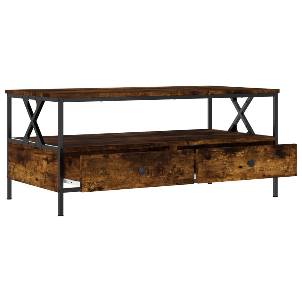Coffee table smoked oak 100x51x45 cm wood material