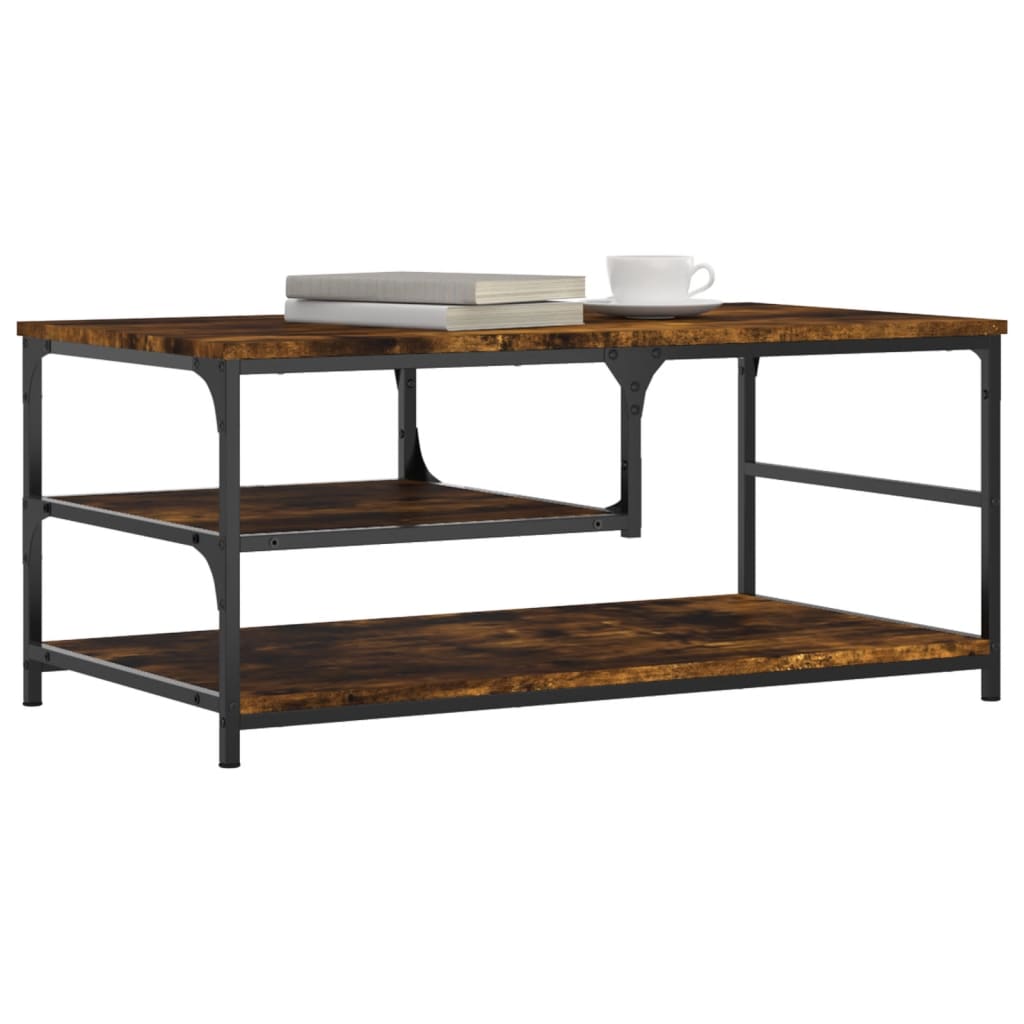 Coffee table smoked oak 90x49x40 cm wood material
