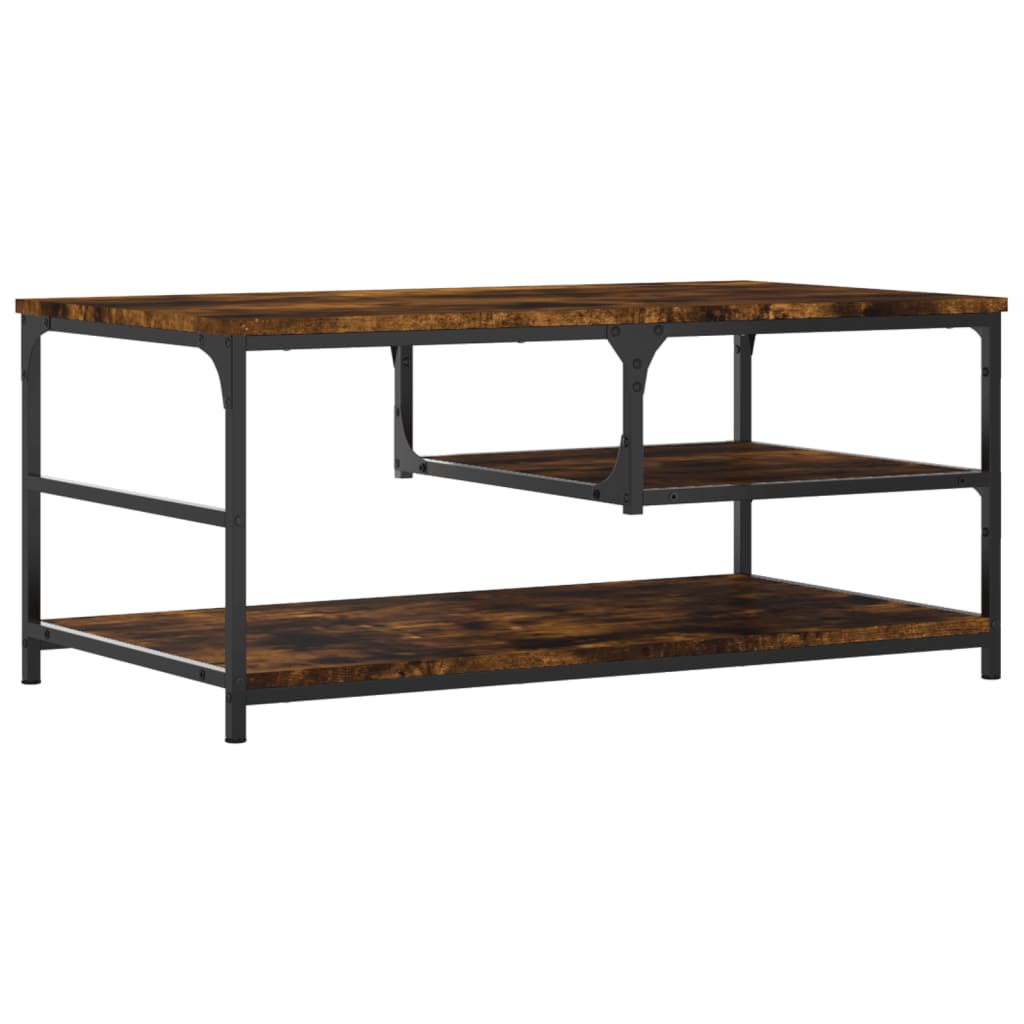 Coffee table smoked oak 90x49x40 cm wood material
