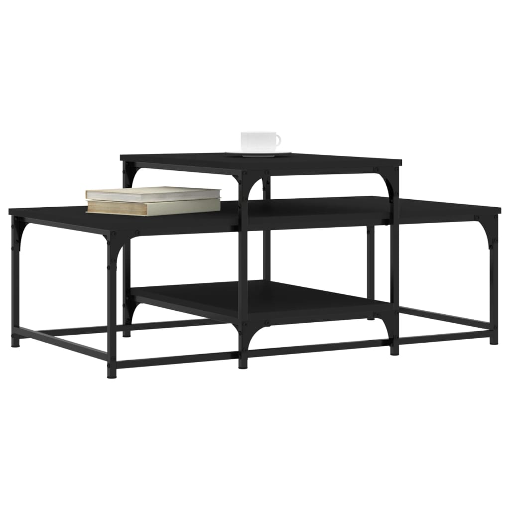 Coffee Table Black 102x60x45 cm Wood Material