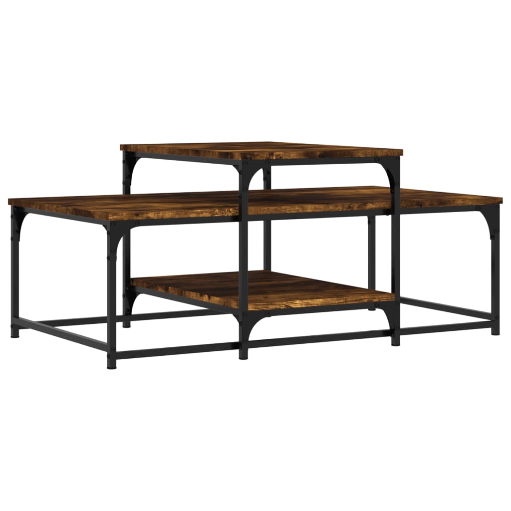 Coffee table smoked oak 102x60x45 cm wood material