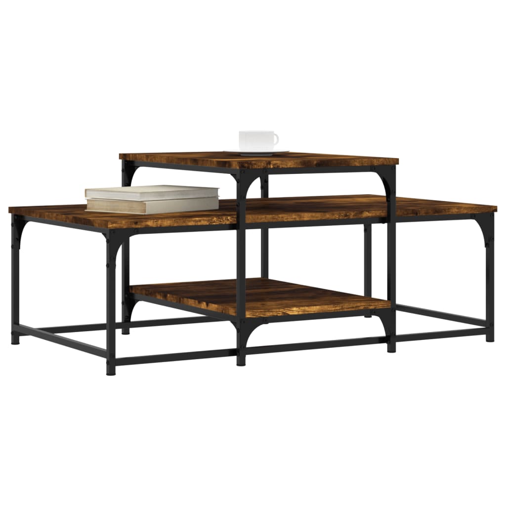 Coffee table smoked oak 102x60x45 cm wood material