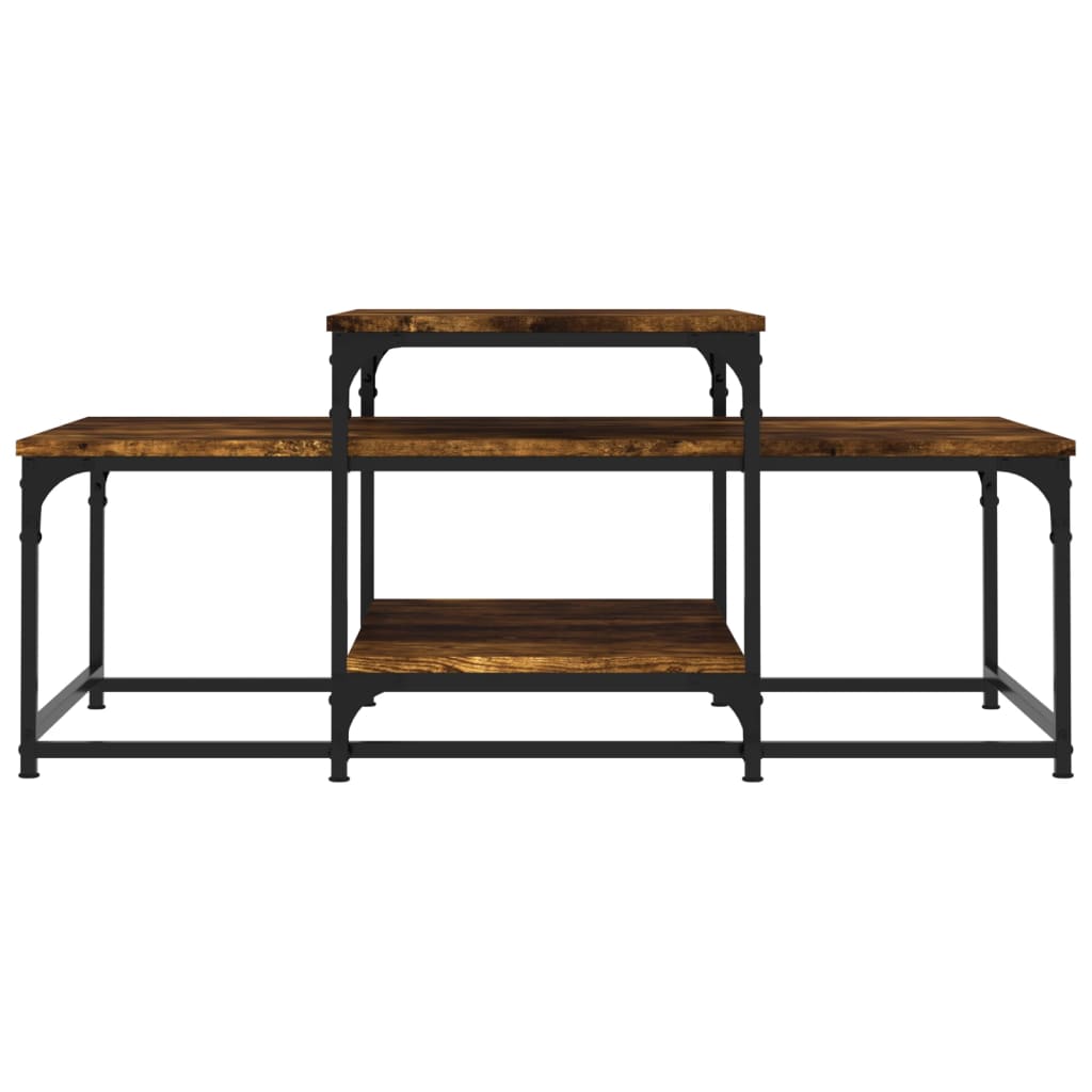 Coffee table smoked oak 102x60x45 cm wood material