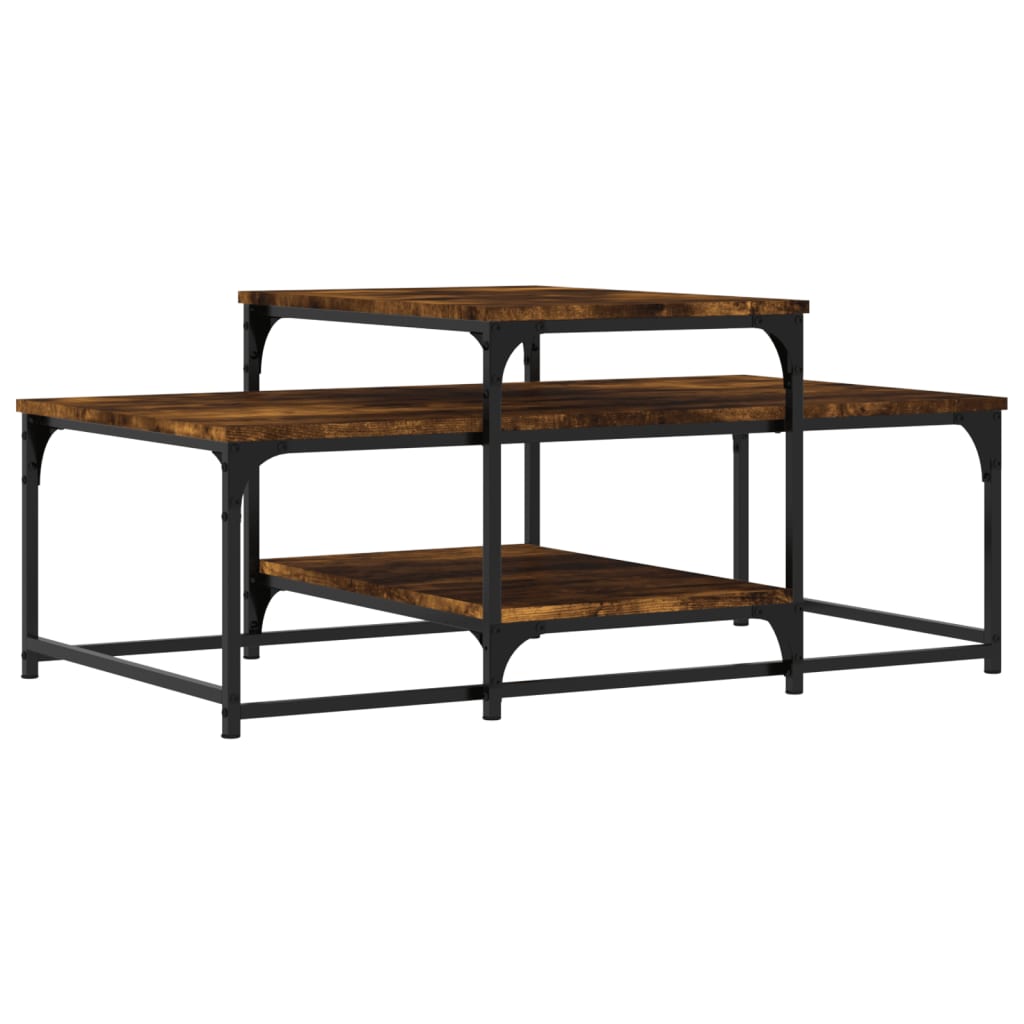 Coffee table smoked oak 102x60x45 cm wood material
