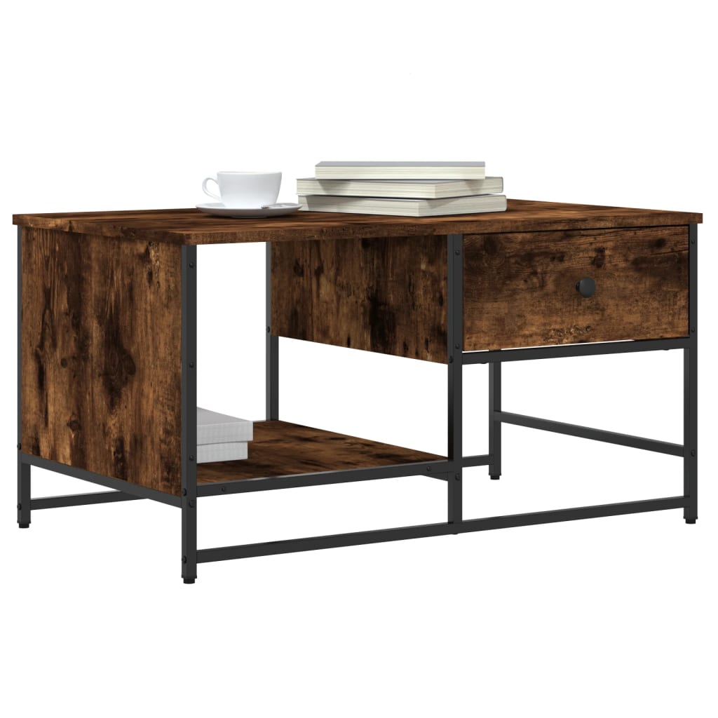 Coffee table smoked oak 85.5x51x45 cm wood material