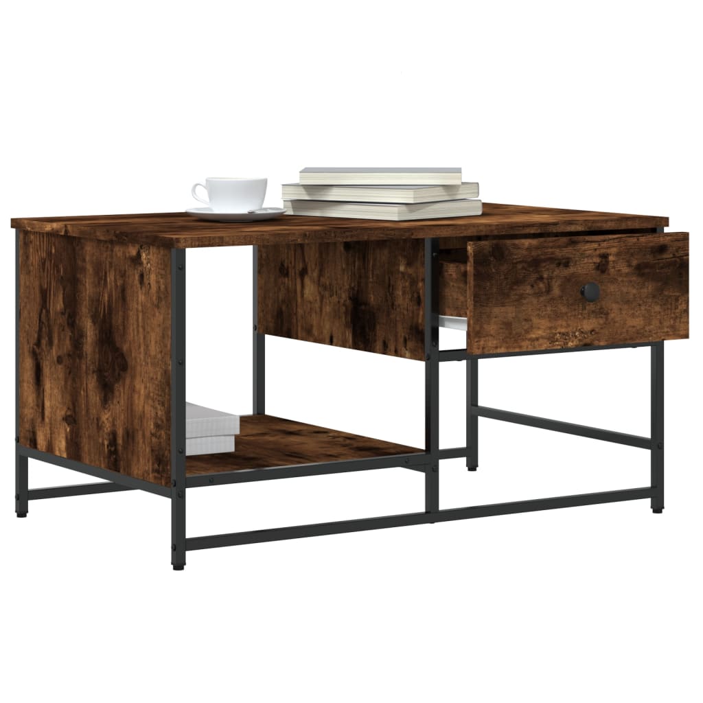 Coffee table smoked oak 85.5x51x45 cm wood material