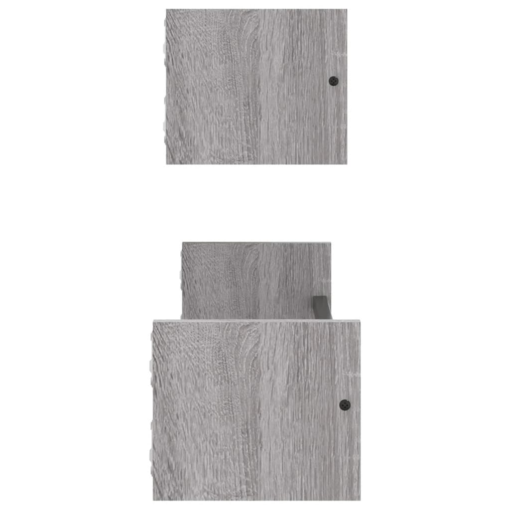 Wall shelves with rods 2 pcs. Gray Sonoma 60x16x14 cm