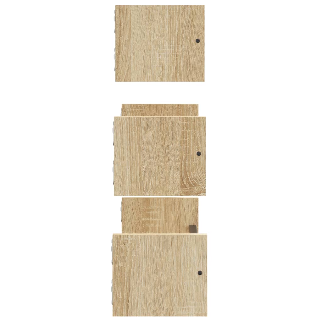 3-piece wall shelf set with rods Sonoma oak wood material