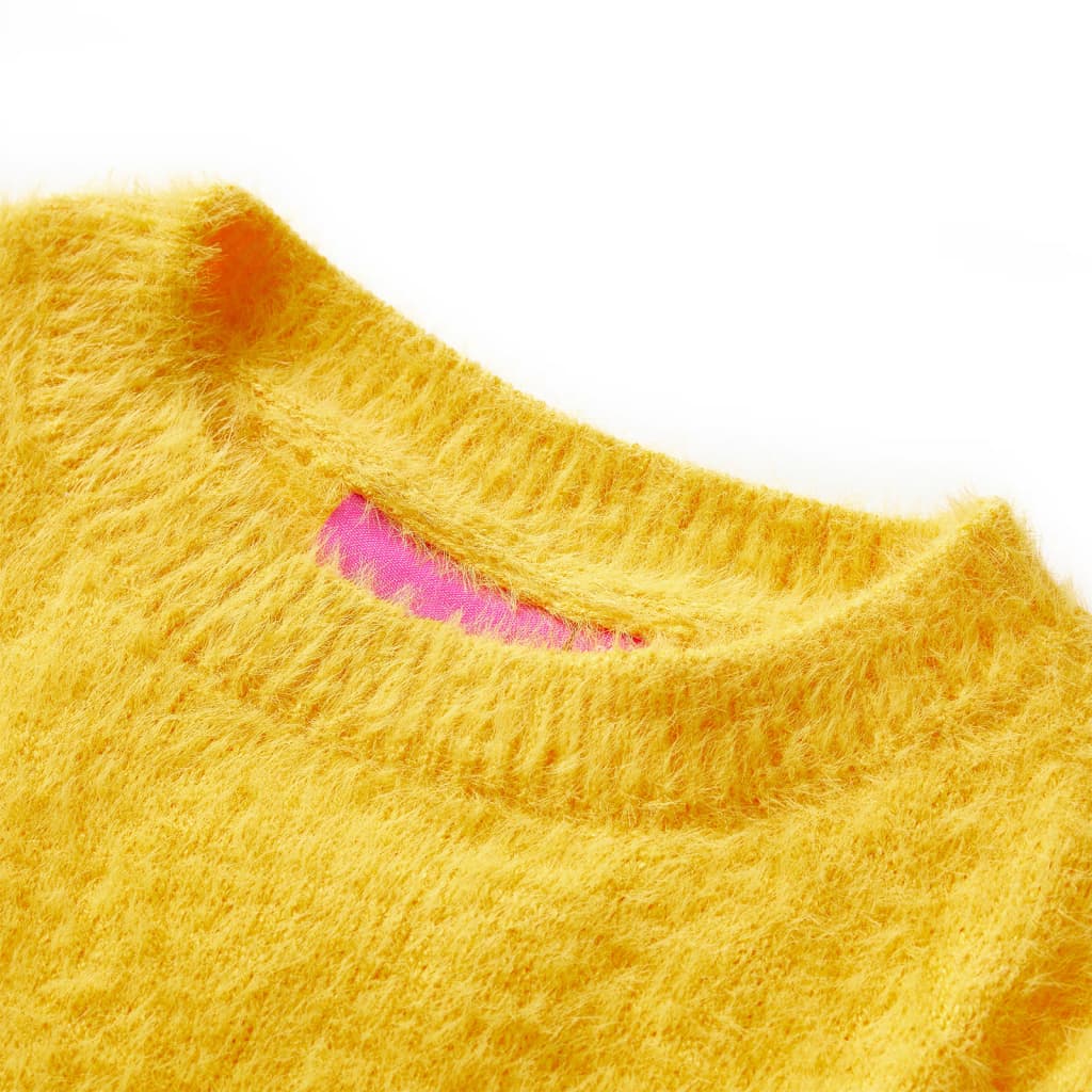 Kinderpullover Gestrickt Dunkles Ocker 116