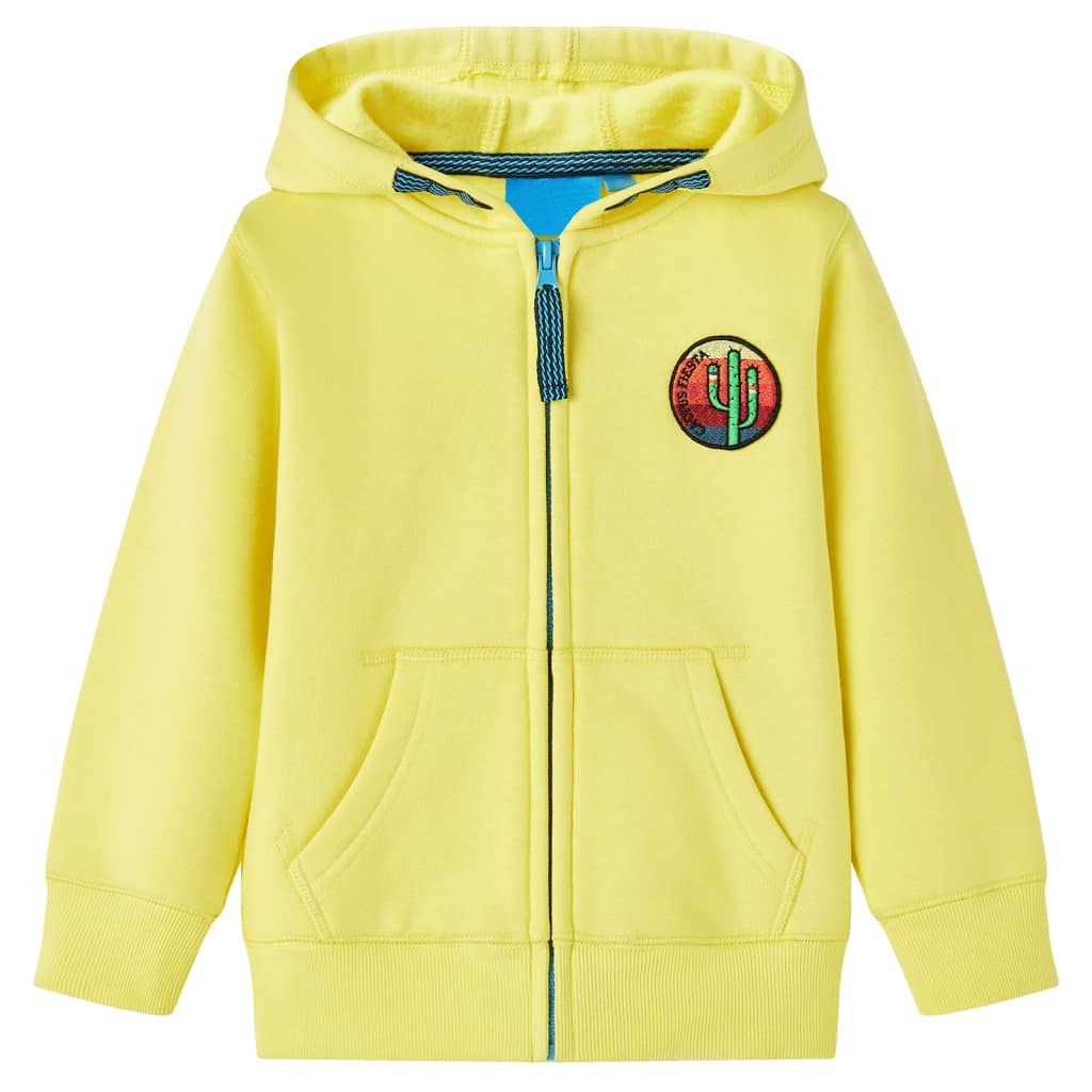 Sweat à capuche zippé pour enfant jaune clair 92