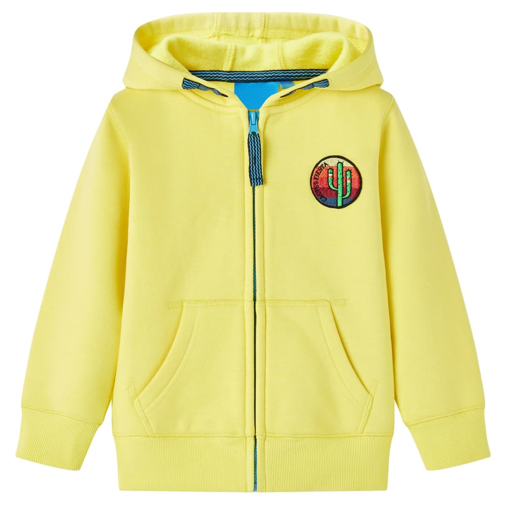 Sweat à capuche zippé pour enfant jaune clair 128