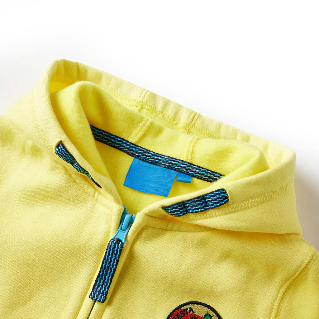 Sweat à capuche zippé pour enfant jaune clair 128
