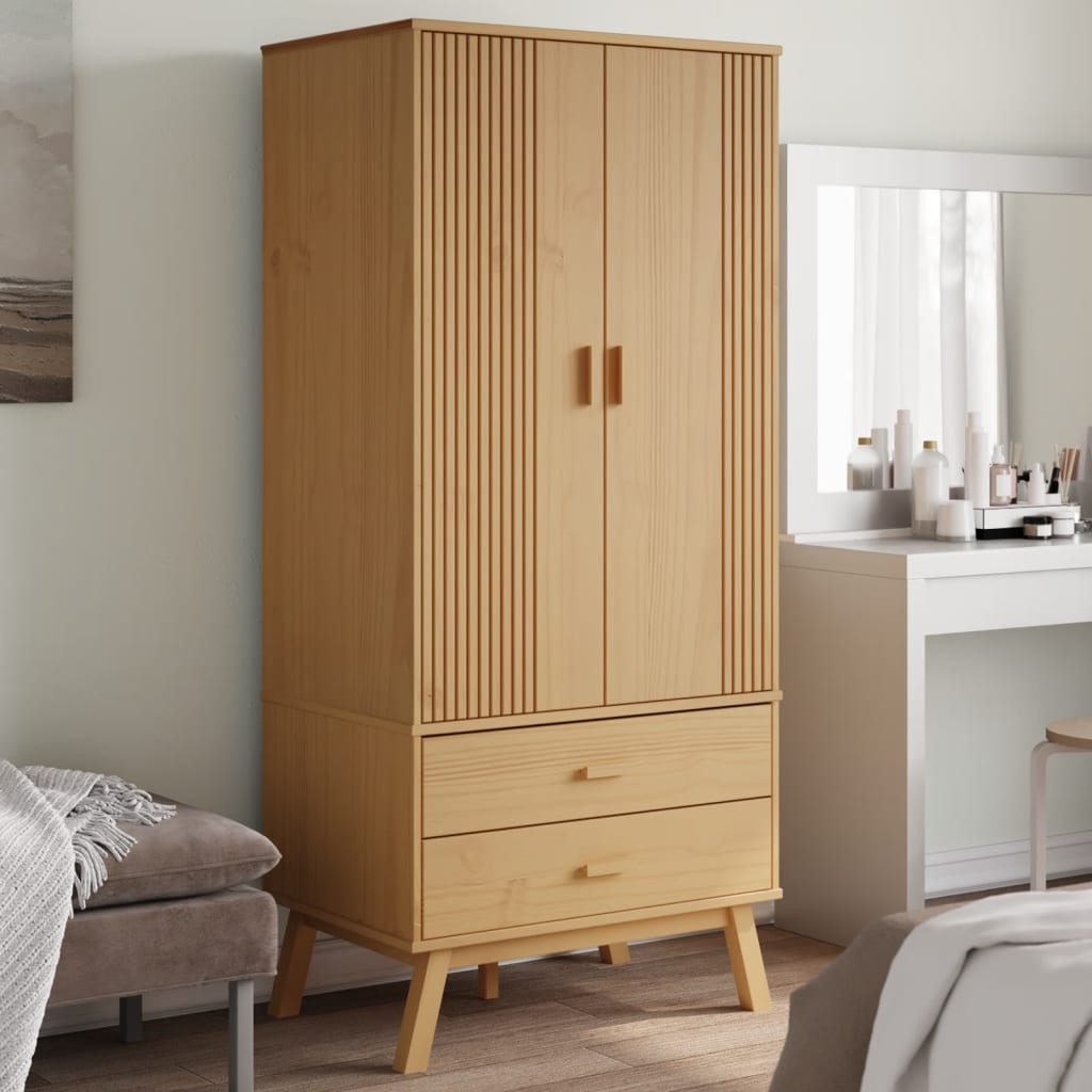 Wardrobe OLDEN Brown 76.5x53x172 cm solid pine wood
