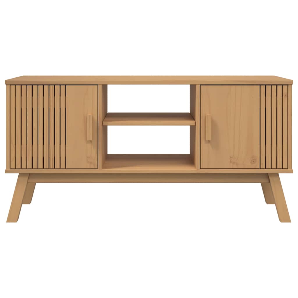 Meuble TV OLDEN marron 114x43x57 cm pin massif
