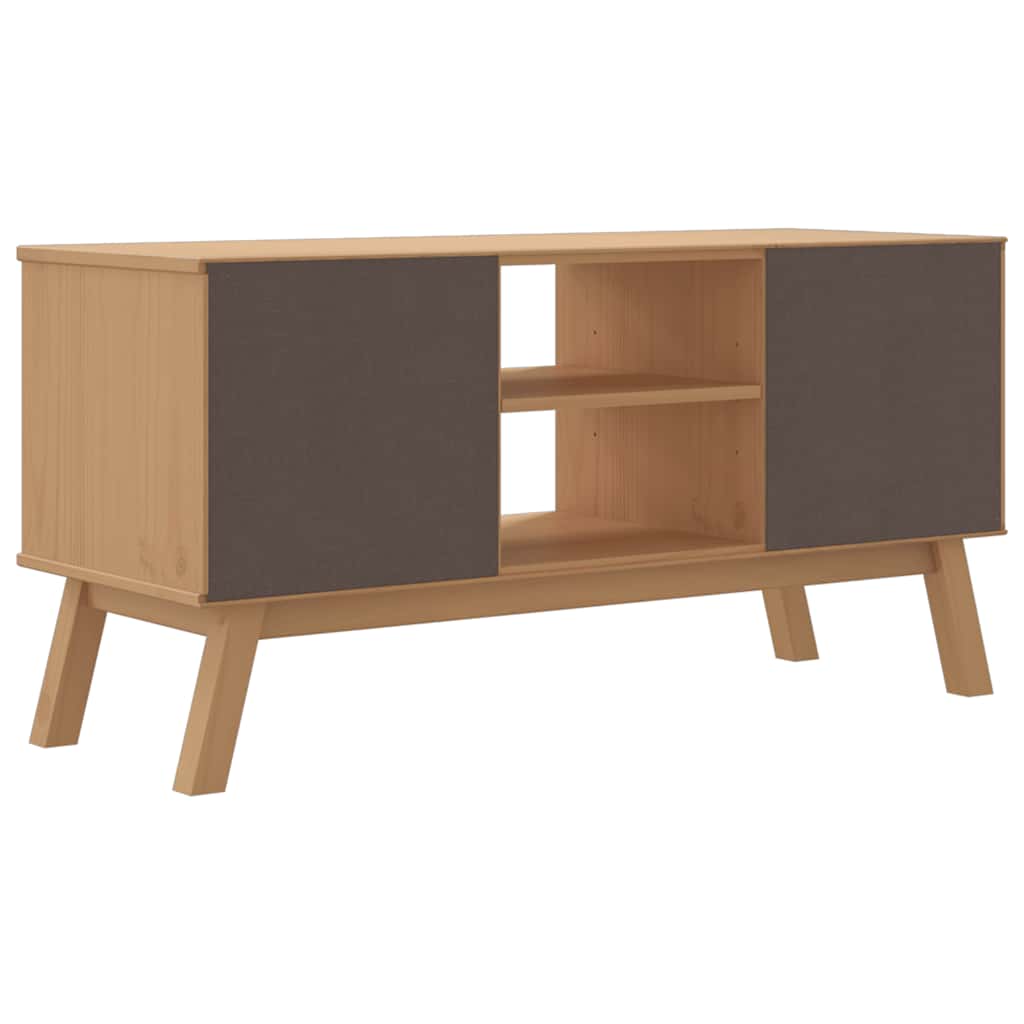 Meuble TV OLDEN marron 114x43x57 cm pin massif