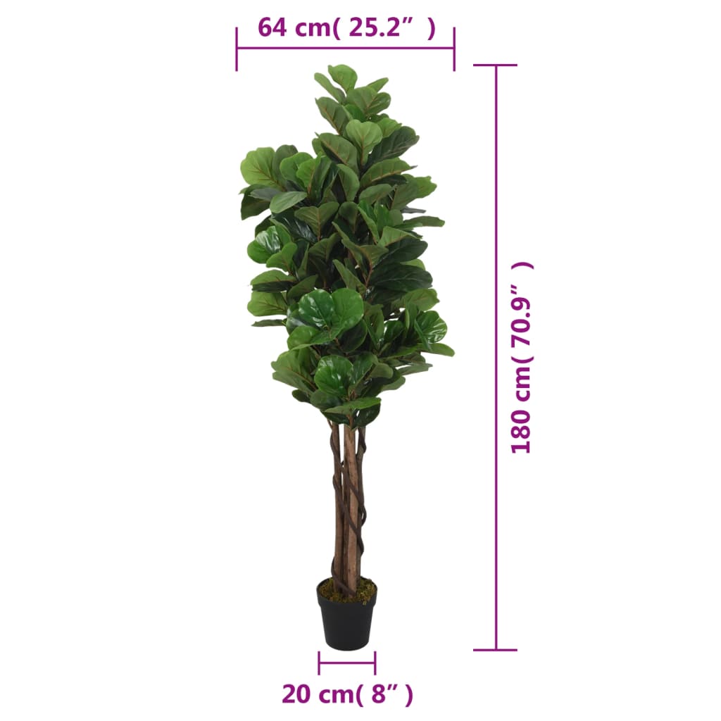 Artificial Fig Tree 232 Leaves 180 cm Green