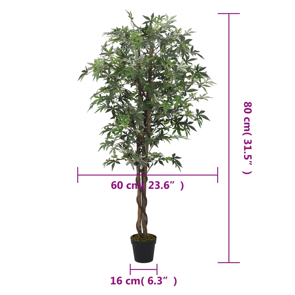 Érable artificiel 224 feuilles 80 cm vert