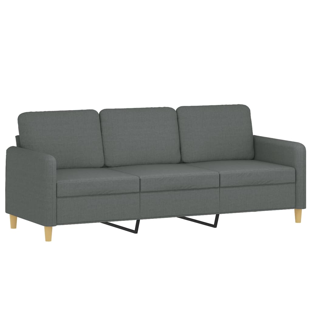 Canapé 3 places tissu gris foncé 180 cm