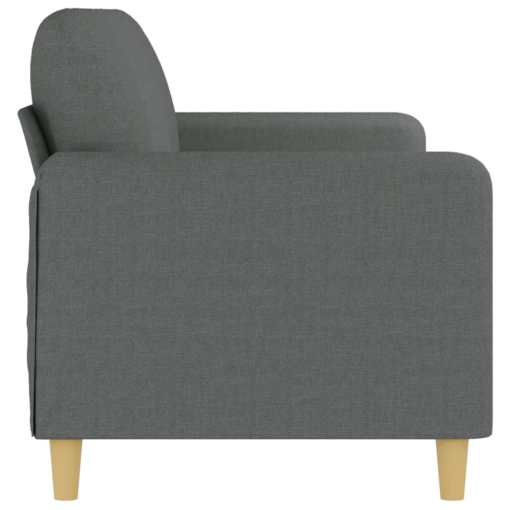 Canapé 3 places tissu gris foncé 180 cm