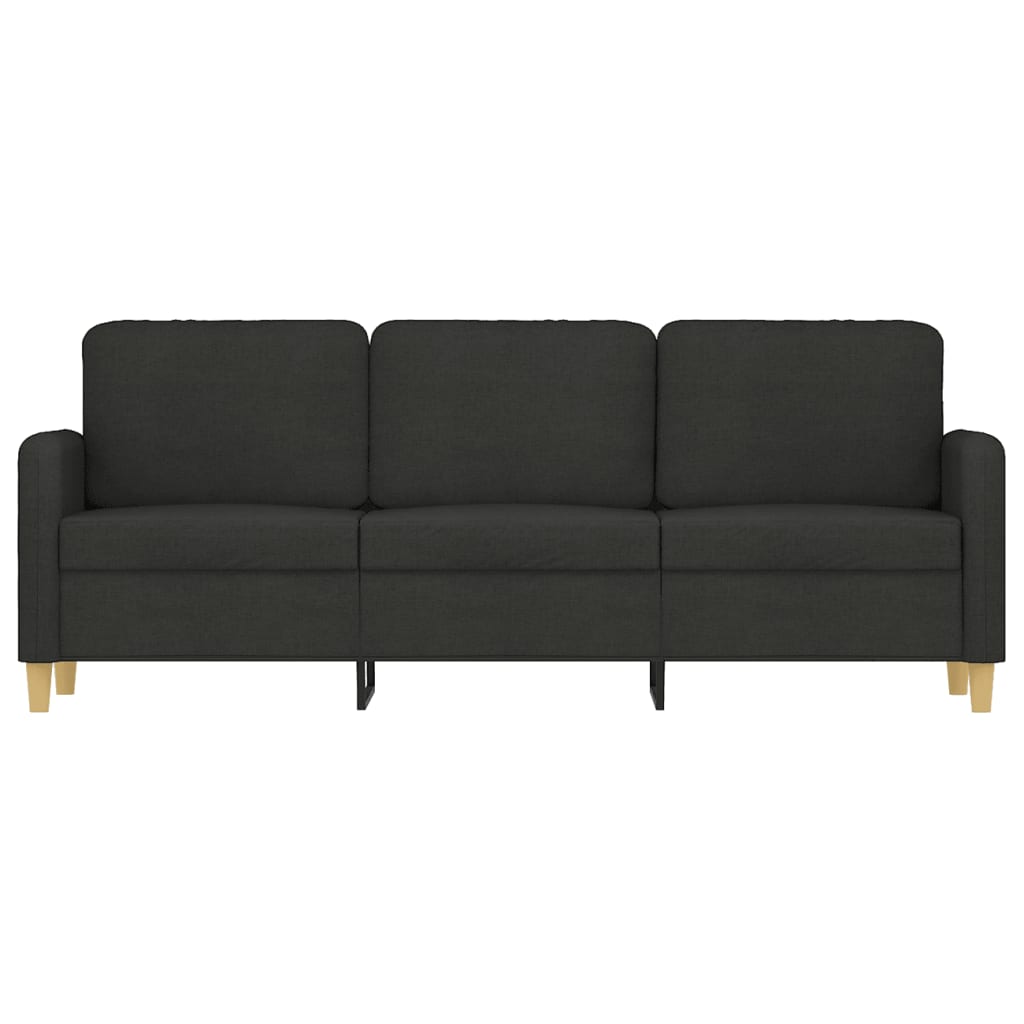 Canapé 3 places tissu noir 180 cm