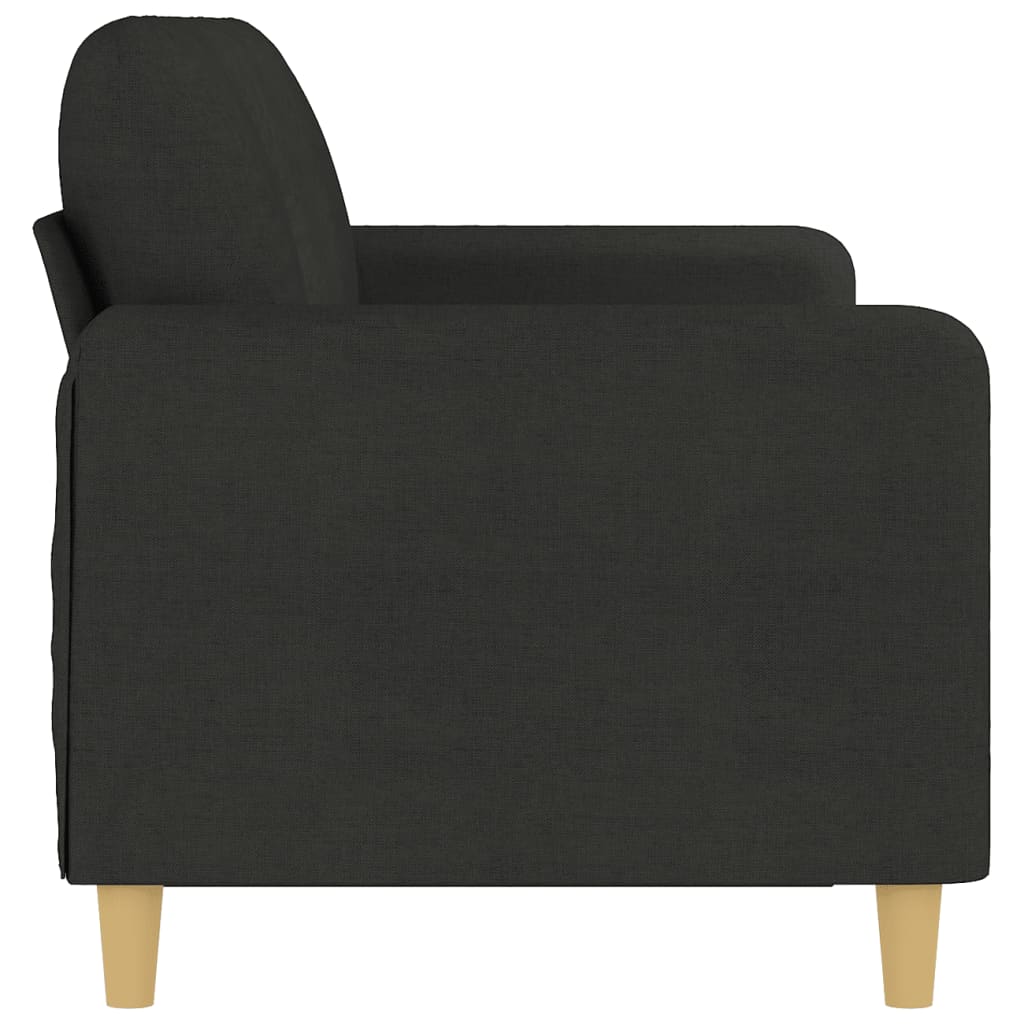 Canapé 3 places tissu noir 180 cm